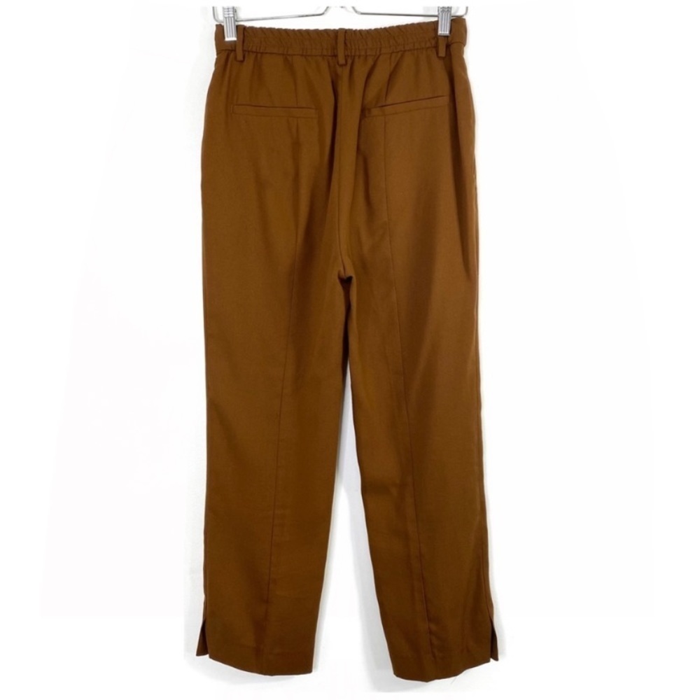ZARA Classic Slim Fit Ankle Trouser Pants in Russet Brown Size S - Picture 4 of 9